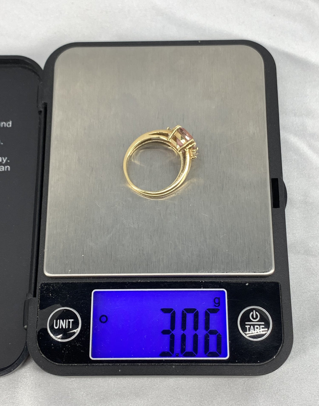 10K Yellow Gold Statement Ring with Pink Spinel and CZ Accents
