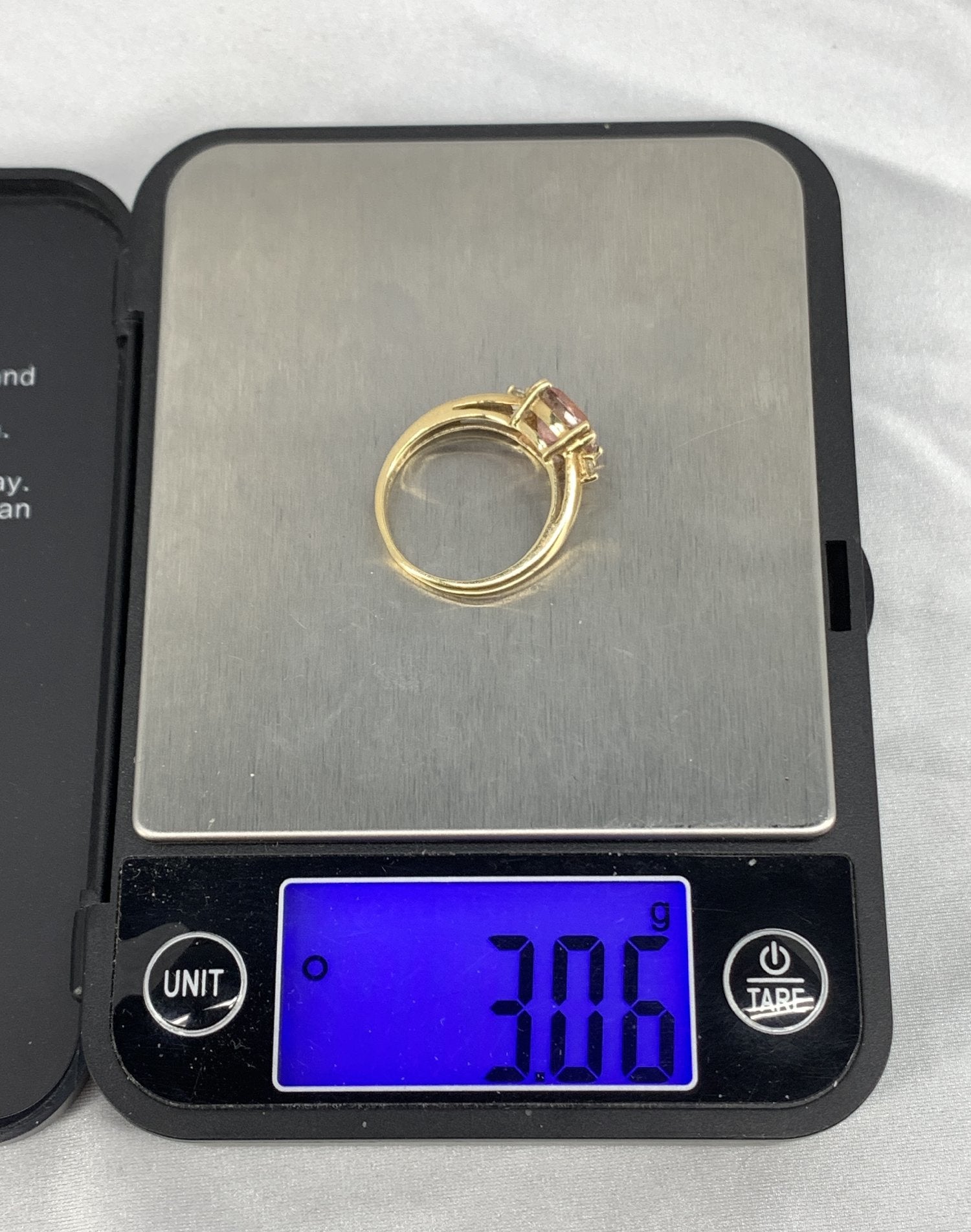 10K Yellow Gold Statement Ring with Pink Spinel and CZ Accents