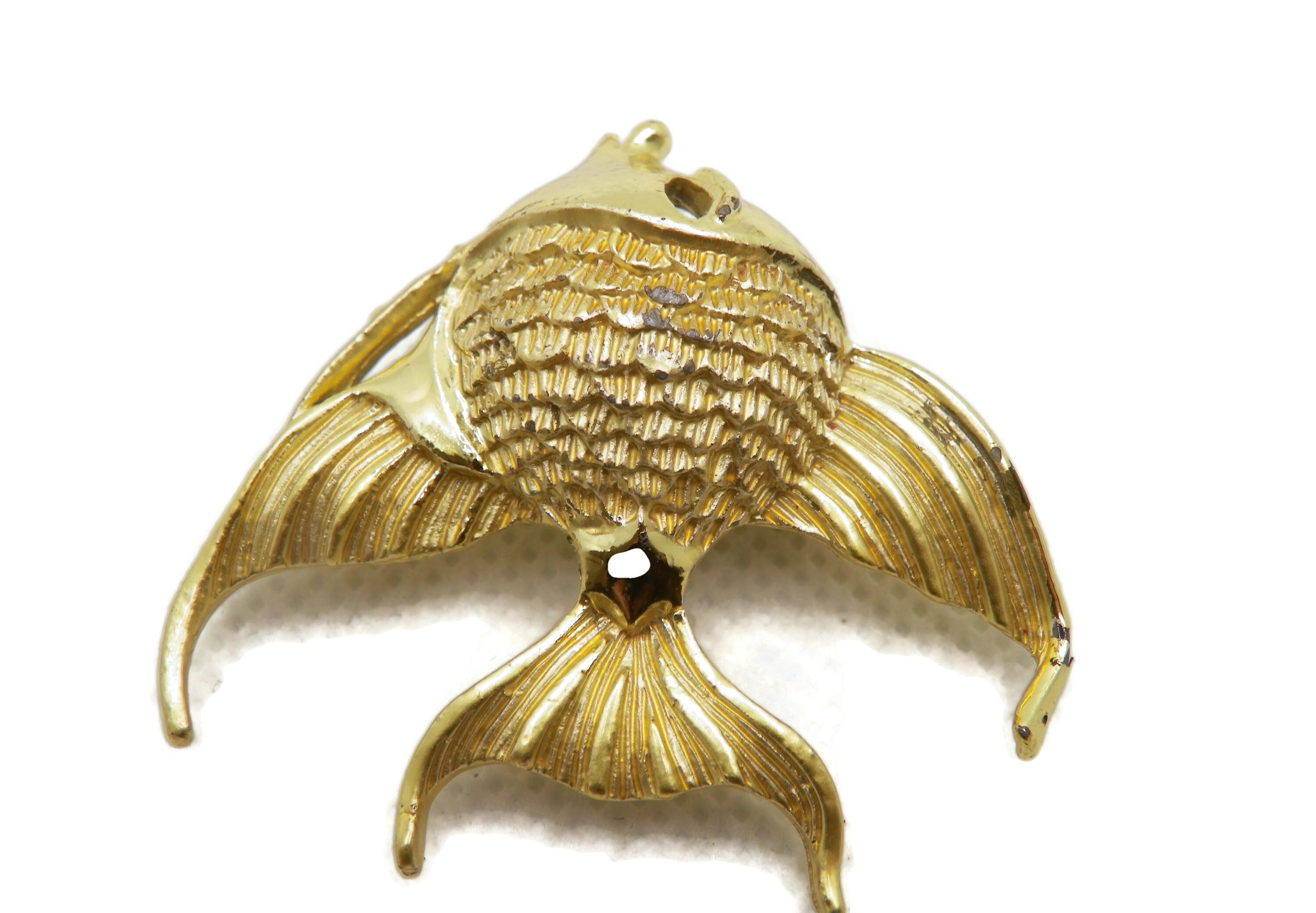 Vintage Gold Tone Angel Fish Brooch