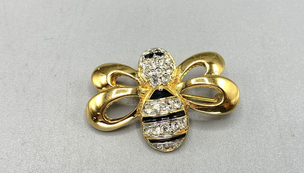 Swarovski: Goldtone Bee Brooch