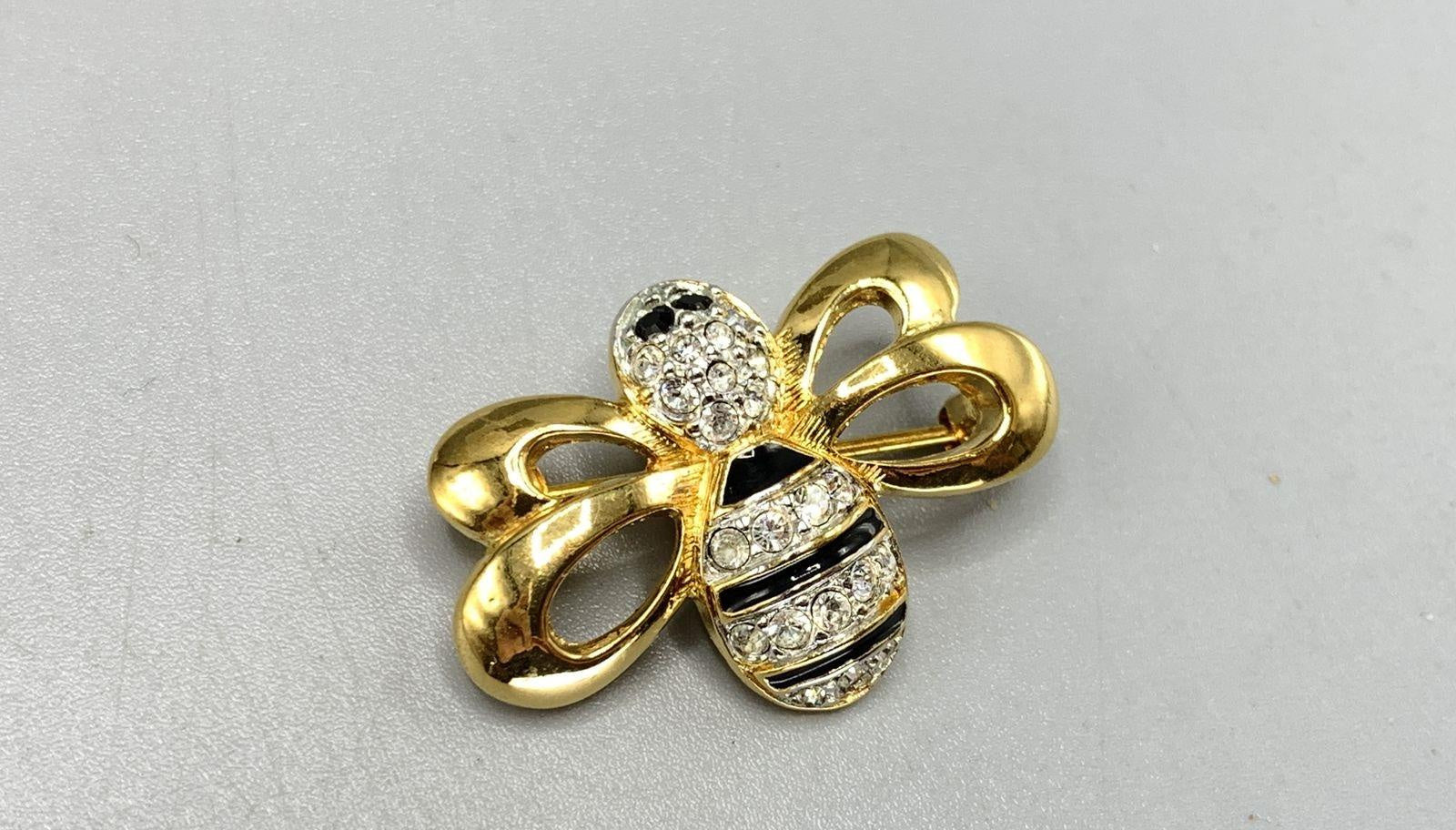 Swarovski: Goldtone Bee Brooch