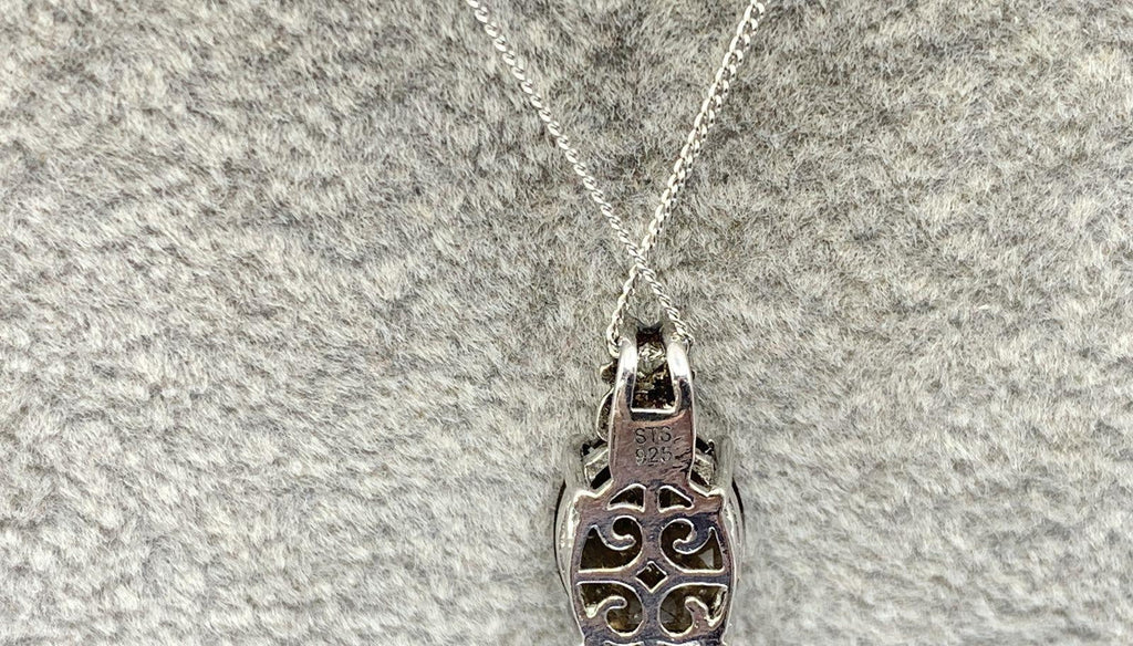 -Sterling Silver, Smokey Quartz & White Topaz Accent Pendant Necklace