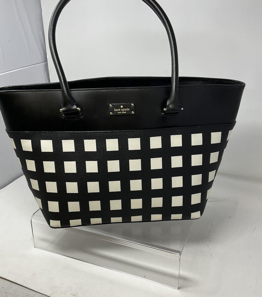 Kate Spade New York Black and White Grid Tote