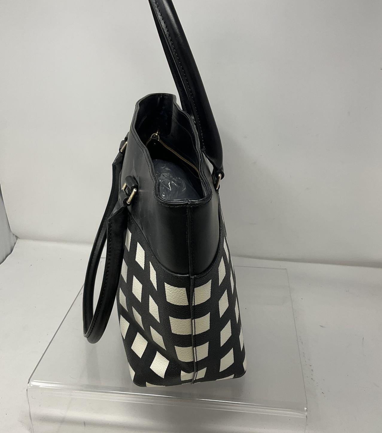 Kate Spade New York Black and White Grid Tote