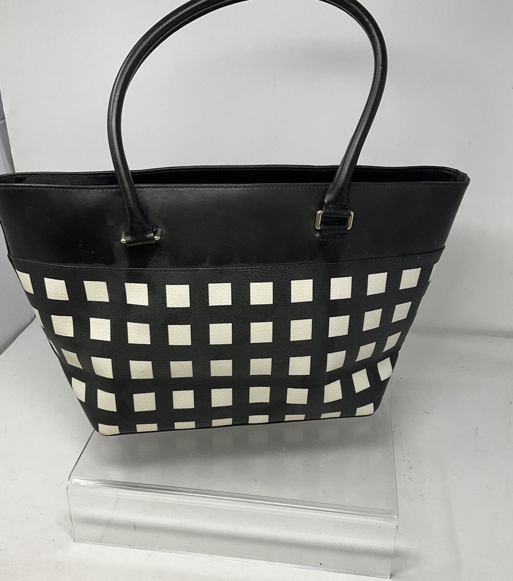 Kate Spade New York Black and White Grid Tote