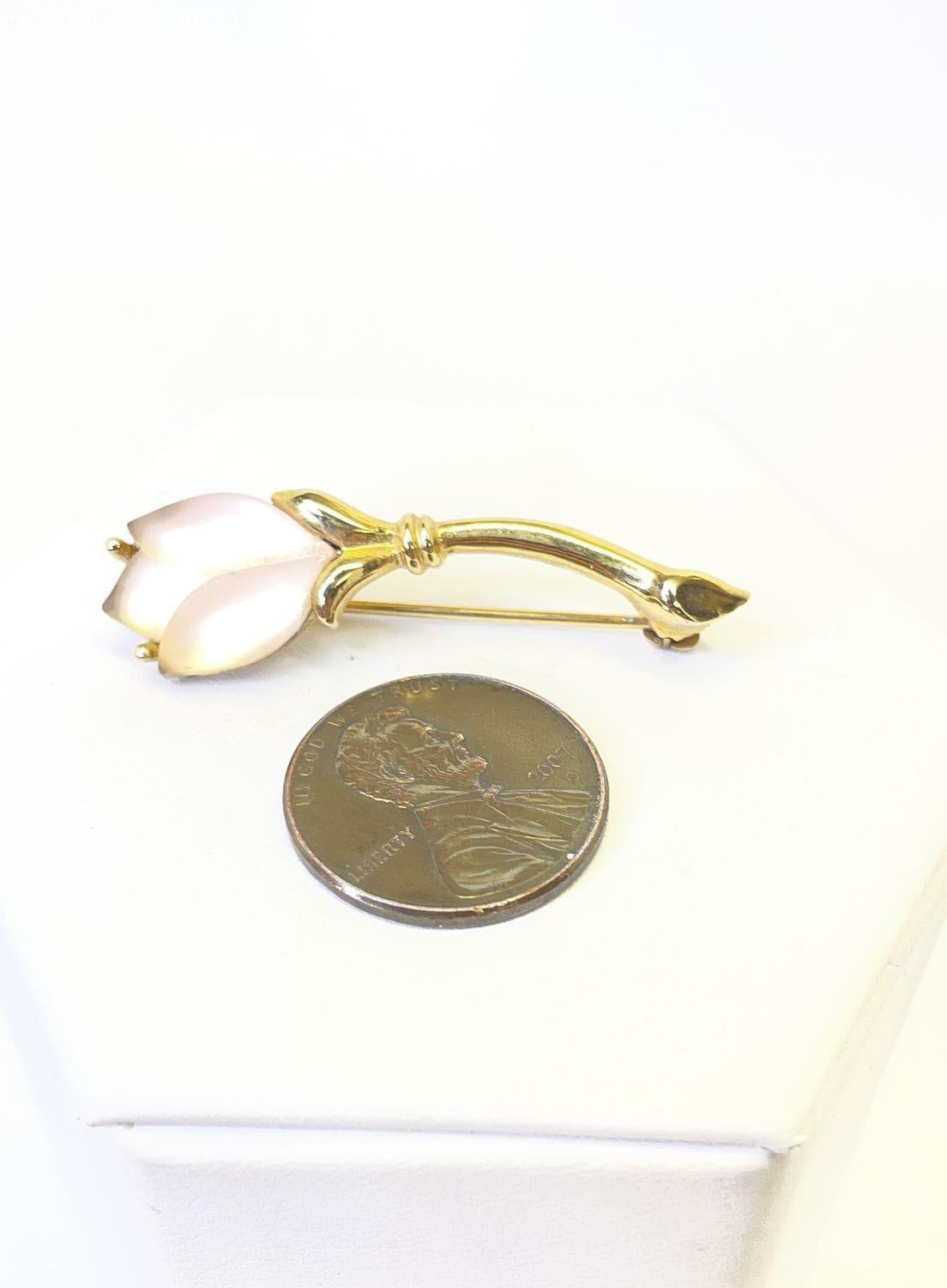 Whiting & Davis Frosted Glass Flower Brooch