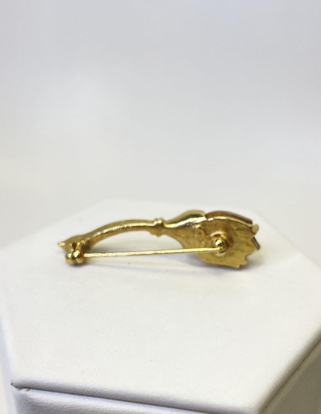 Whiting & Davis Frosted Glass Flower Brooch