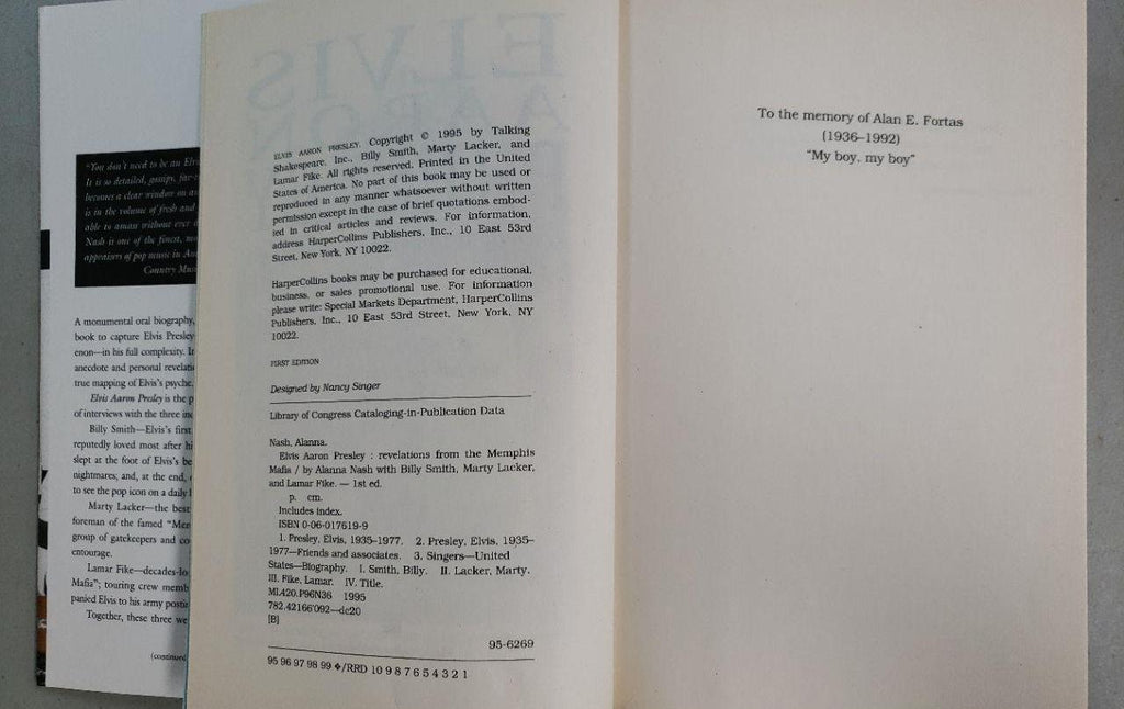 Elvis Revelations from Memphis Mafia 1st Edition Hardcover 1995 Book
