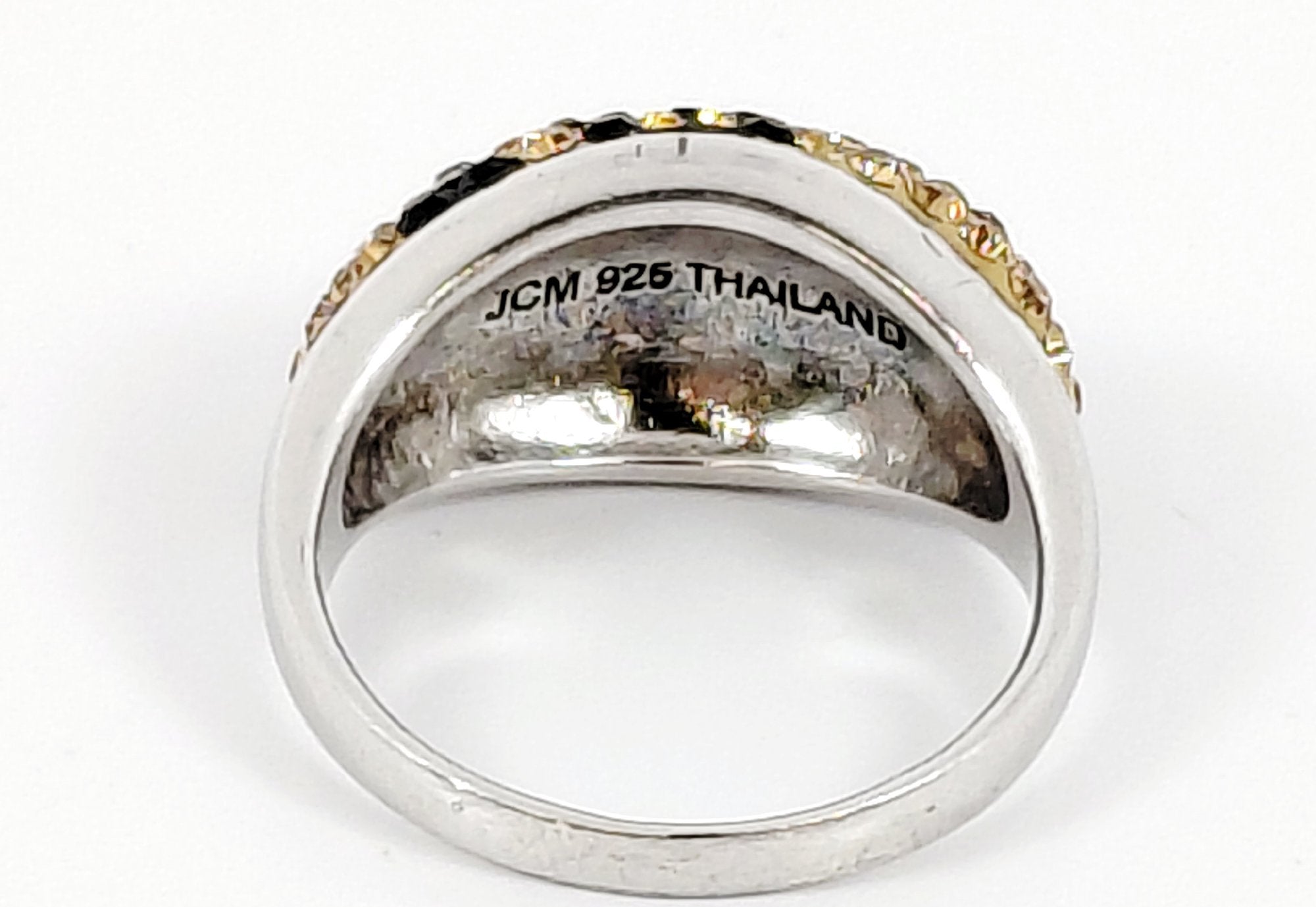 JCM 925 Silver Leopard Crystal Ring Size 8