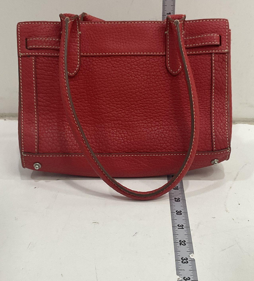 Dooney & Bourke Red Pebbled Leather Tassel Satchel