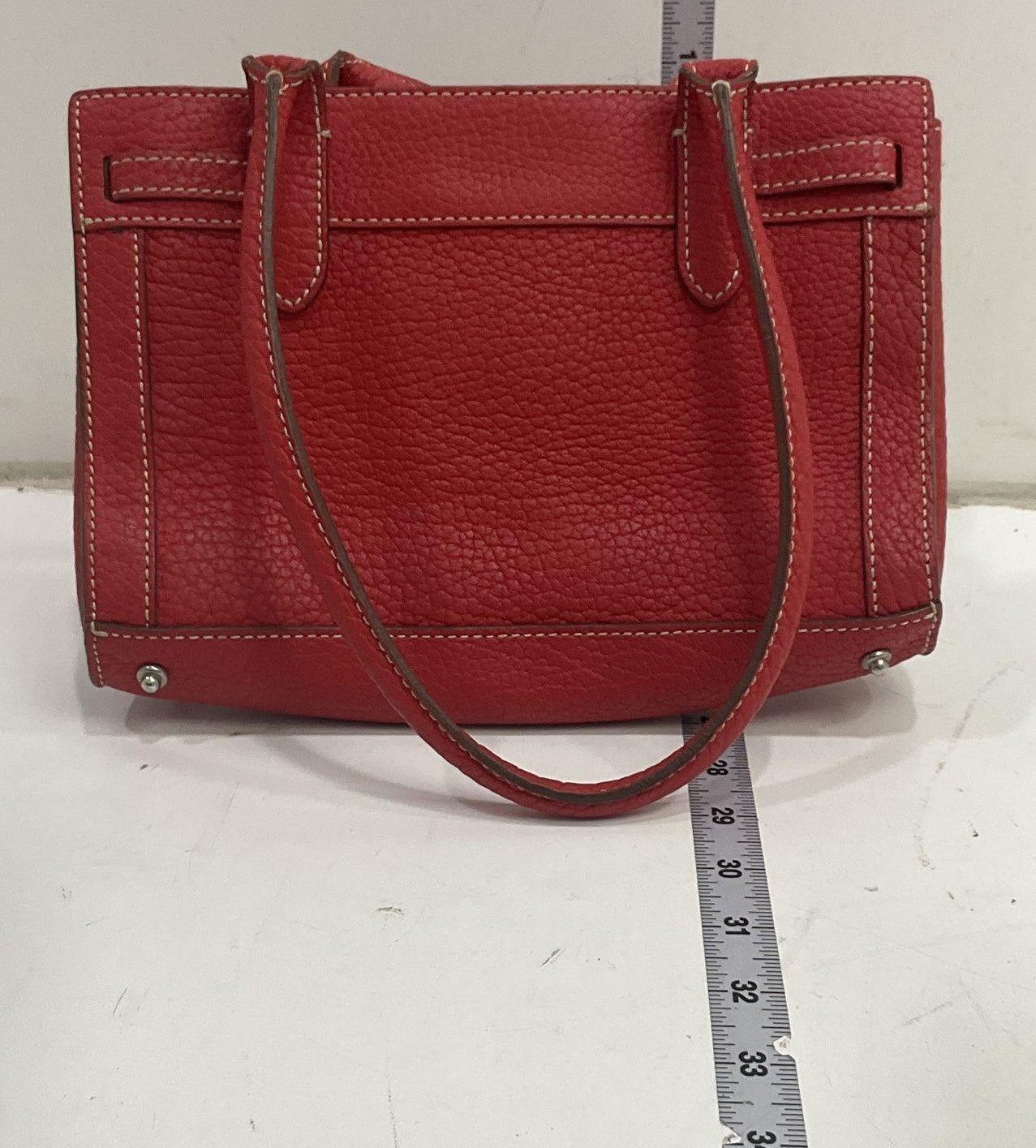 Dooney & Bourke Red Pebbled Leather Tassel Satchel