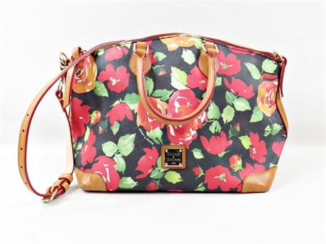 Dooney & Bourke Garden Rose Floral Satchel - 15" x 10" x 6" [B418]