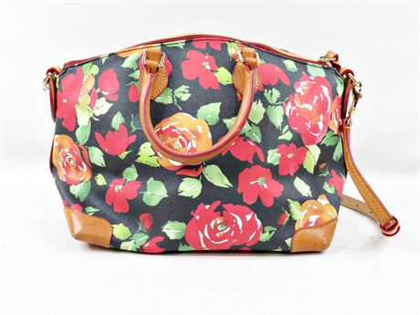 Dooney & Bourke Garden Rose Floral Satchel - 15" x 10" x 6" [B418]
