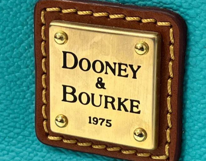 Dooney & Bourke Turquoise and Brown Zip Zip Satchel MO105084 Medium
