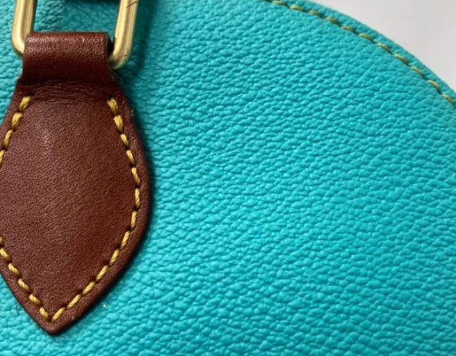 Dooney & Bourke Turquoise and Brown Zip Zip Satchel MO105084 Medium