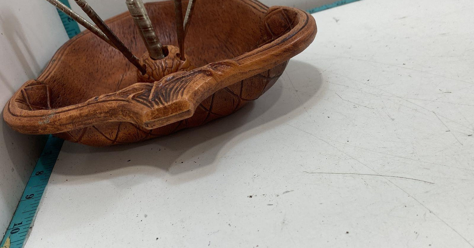 Acorn Nut Serving Tray with Nutcracker and Four Picks
