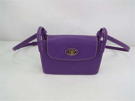 Dooney & Bourke Purple Leather Mini Crossbody Purse 5x8x3 (C5634)