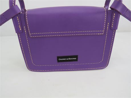 Dooney & Bourke Purple Leather Mini Crossbody Purse 5x8x3 (C5634)