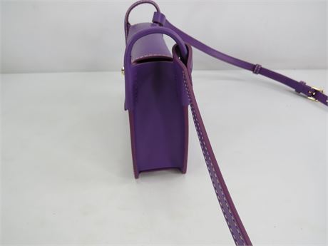 Dooney & Bourke Purple Leather Mini Crossbody Purse 5x8x3 (C5634)