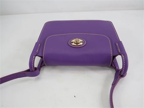 Dooney & Bourke Purple Leather Mini Crossbody Purse 5x8x3 (C5634)
