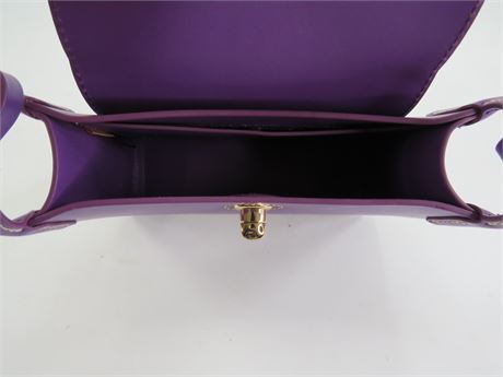 Dooney & Bourke Purple Leather Mini Crossbody Purse 5x8x3 (C5634)