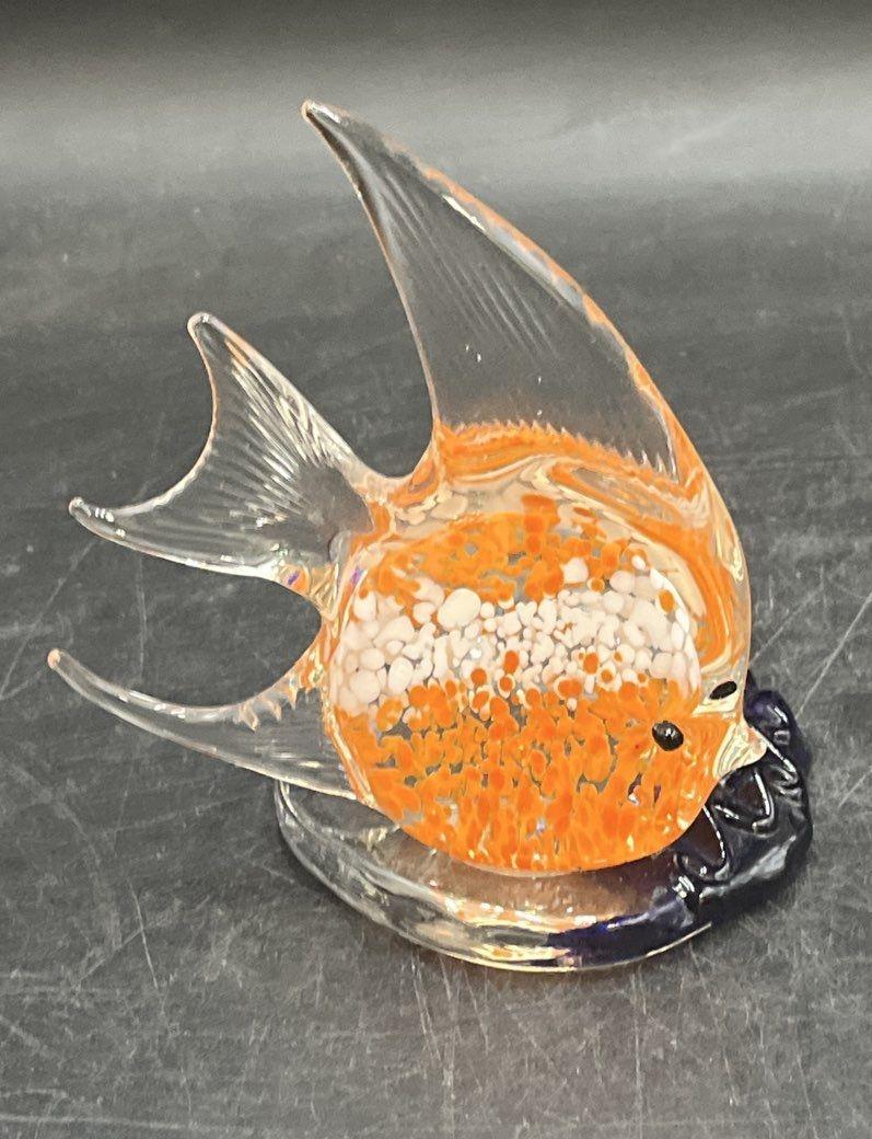 Vintage Hand Blown Art Glass Fish Tea Light Candle Holder Lot 3 Piece Set