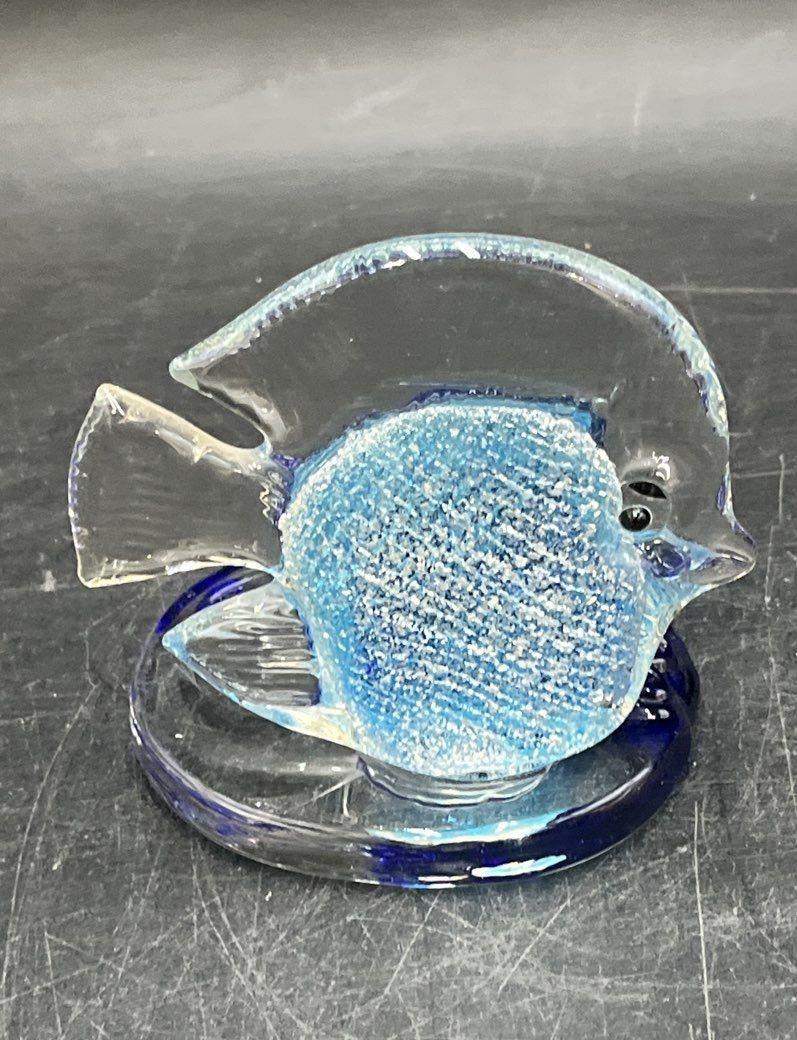 Vintage Hand Blown Art Glass Fish Tea Light Candle Holder Lot 3 Piece Set