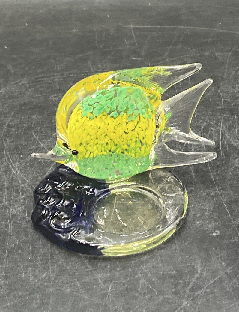 Vintage Hand Blown Art Glass Fish Tea Light Candle Holder Lot 3 Piece Set