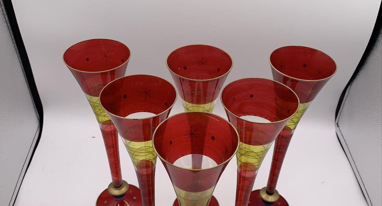 Pier 1 Imports Colorful Champagne Flutes Set of 6