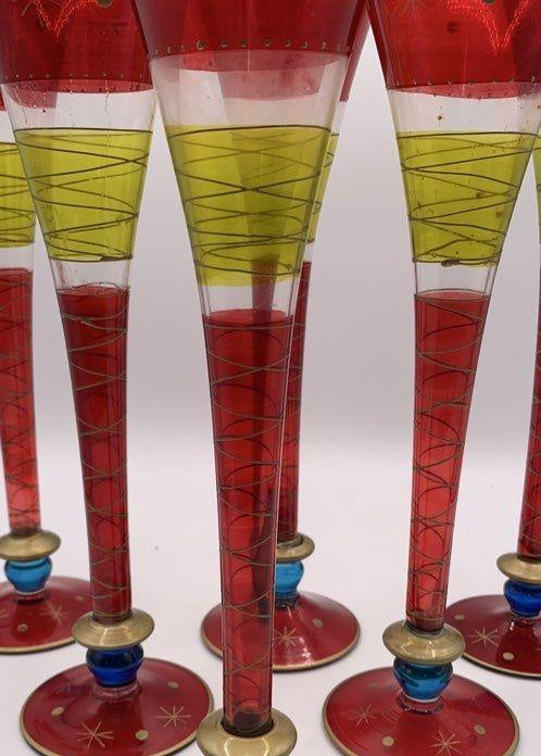 Pier 1 Imports Colorful Champagne Flutes Set of 6