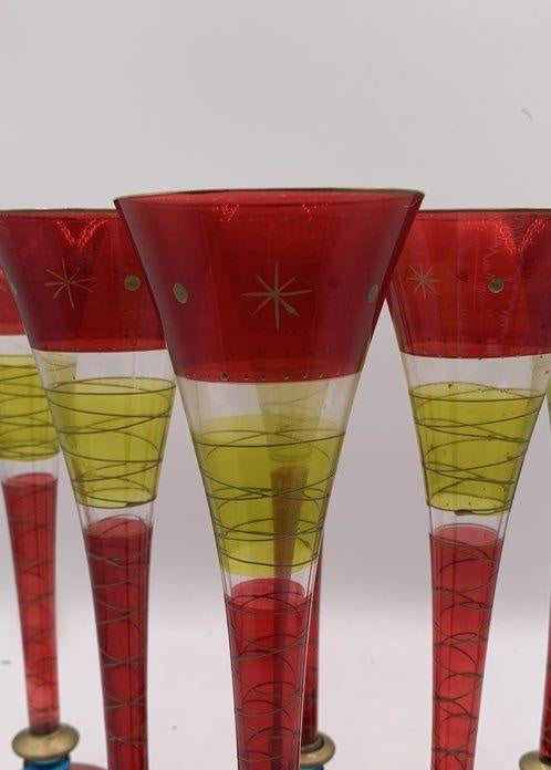 Pier 1 Imports Colorful Champagne Flutes Set of 6