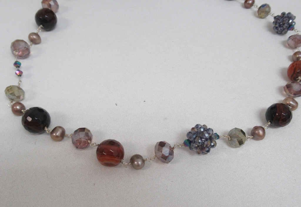 Velenti Multicolor Pearl & Glass Beaded Long Necklace