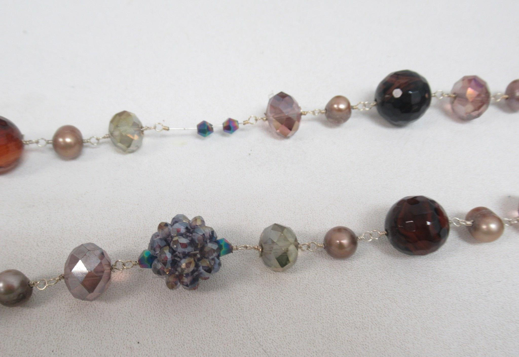 Velenti Multicolor Pearl & Glass Beaded Long Necklace