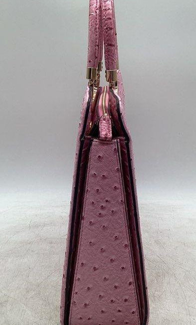 Dasein Pink Faux Ostrich Embossed Structured Handbag