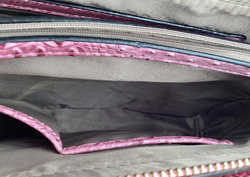 Dasein Pink Faux Ostrich Embossed Structured Handbag