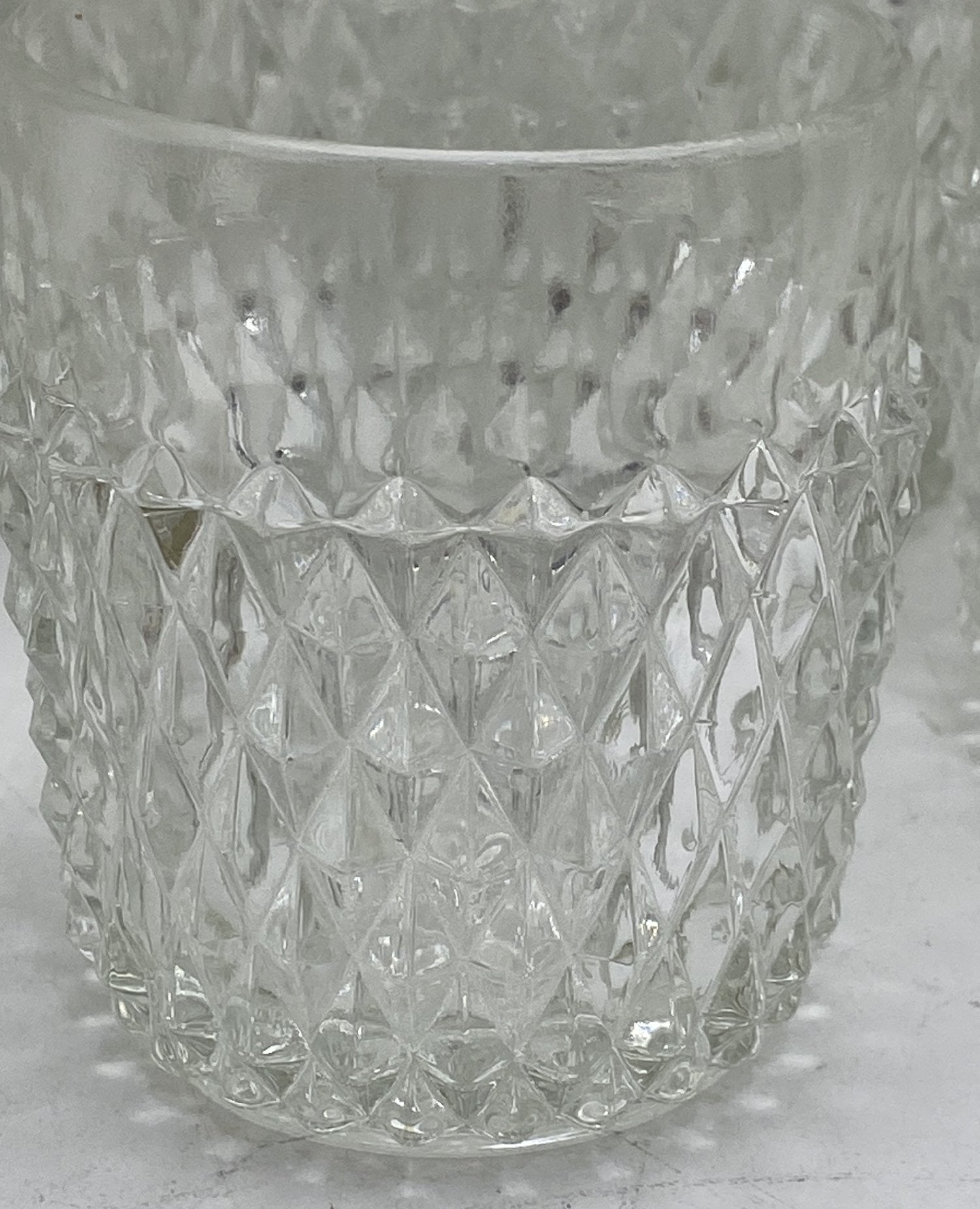 Indiana Glass Diamond Point 8-Piece Punch Set Clear Glass Vintage