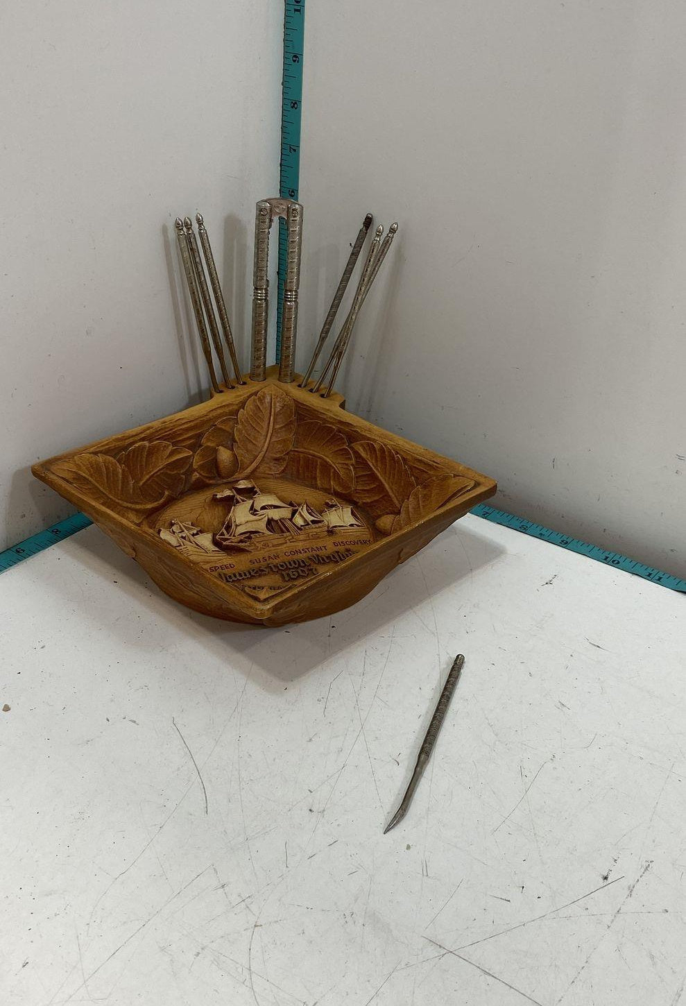Jamestown Virginia 1607 Nut Serving Tray with Tools