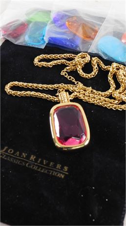 Joan Rivers Classics Collection Necklace with Interchangeable Stones [1085J]