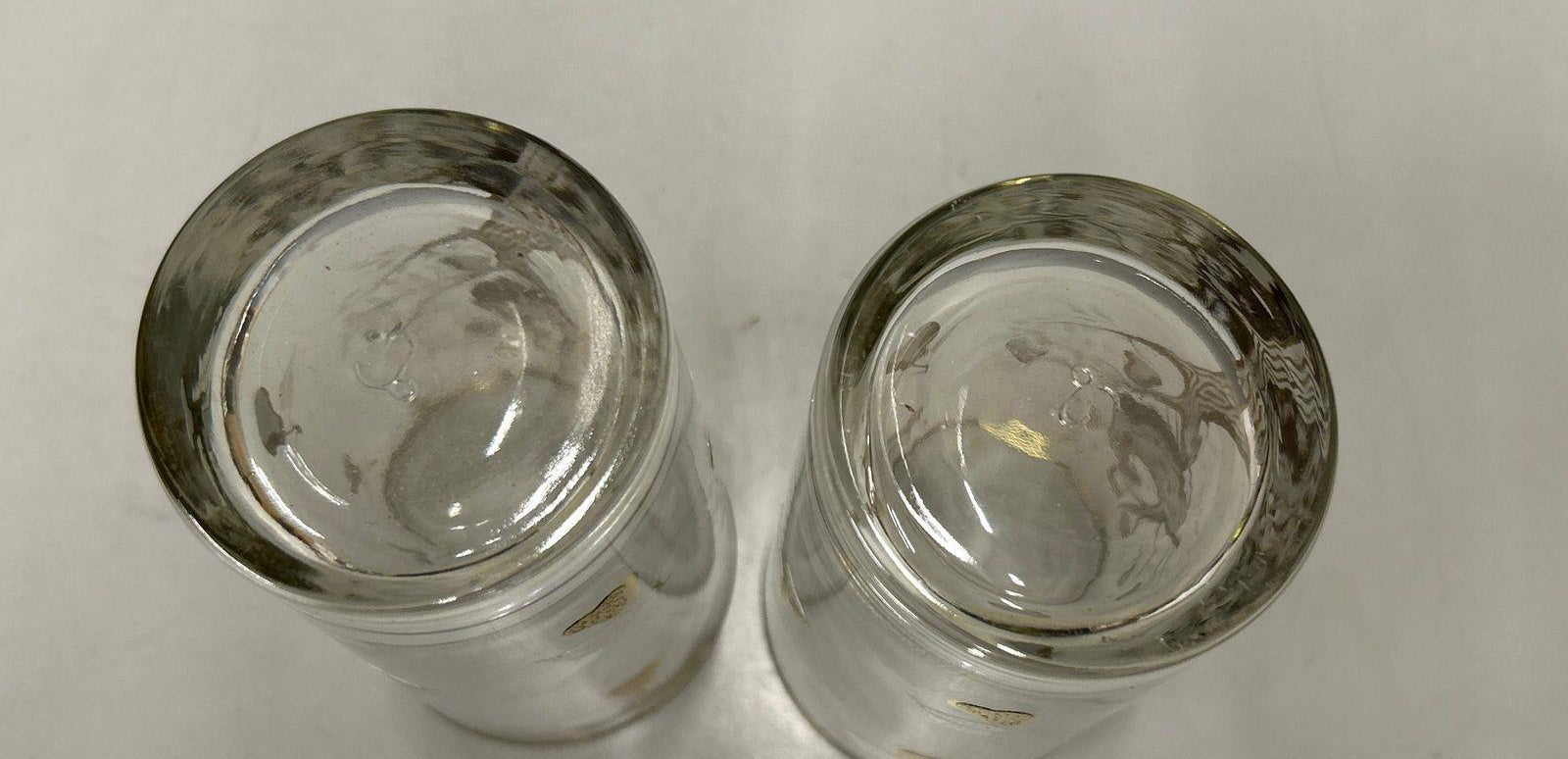 Culver Partridge in a Pear Tree Gold Overlay Tumbler Set of 2 Vintage