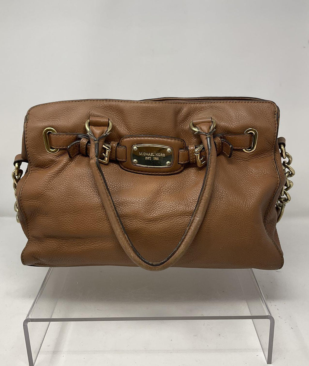 MICHAEL Michael Kors Saddle Brown Pebbled Leather Satchel