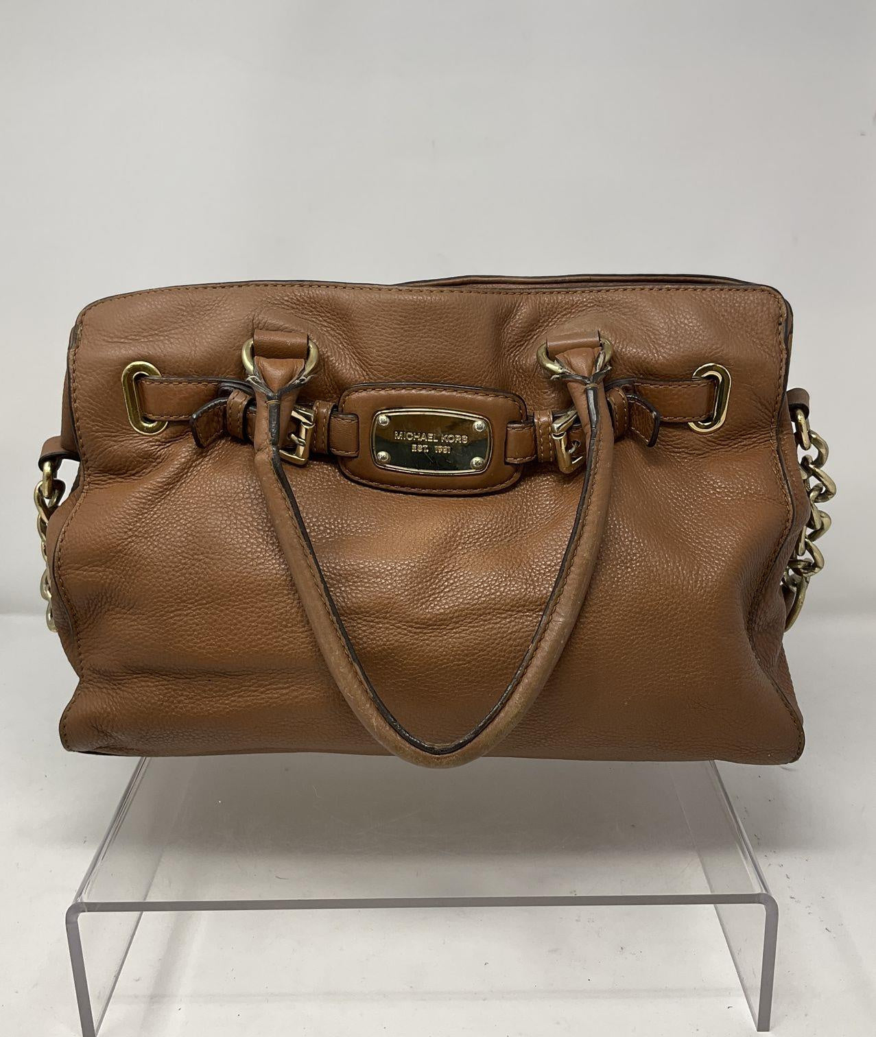 MICHAEL Michael Kors Saddle Brown Pebbled Leather Satchel