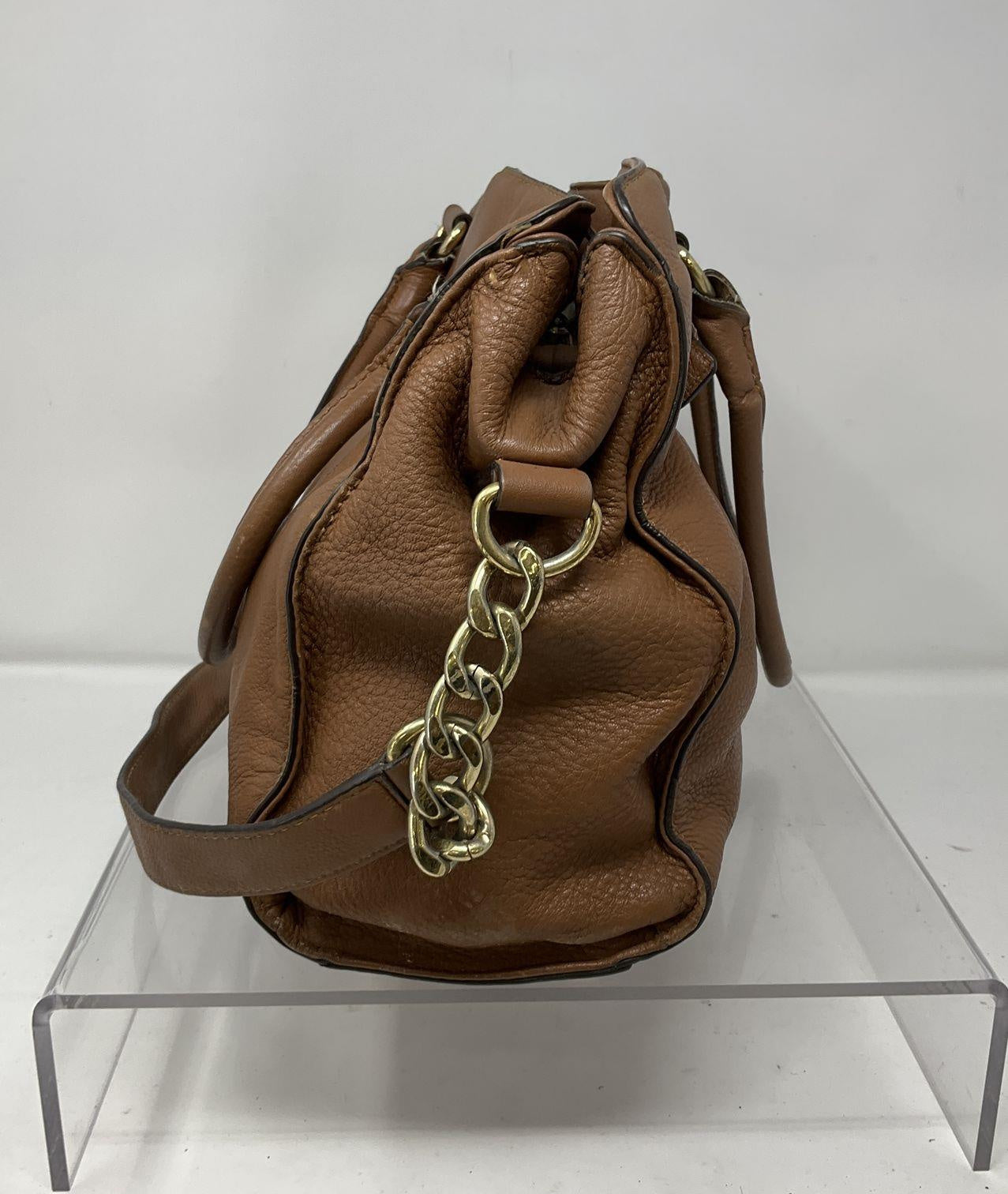 MICHAEL Michael Kors Saddle Brown Pebbled Leather Satchel