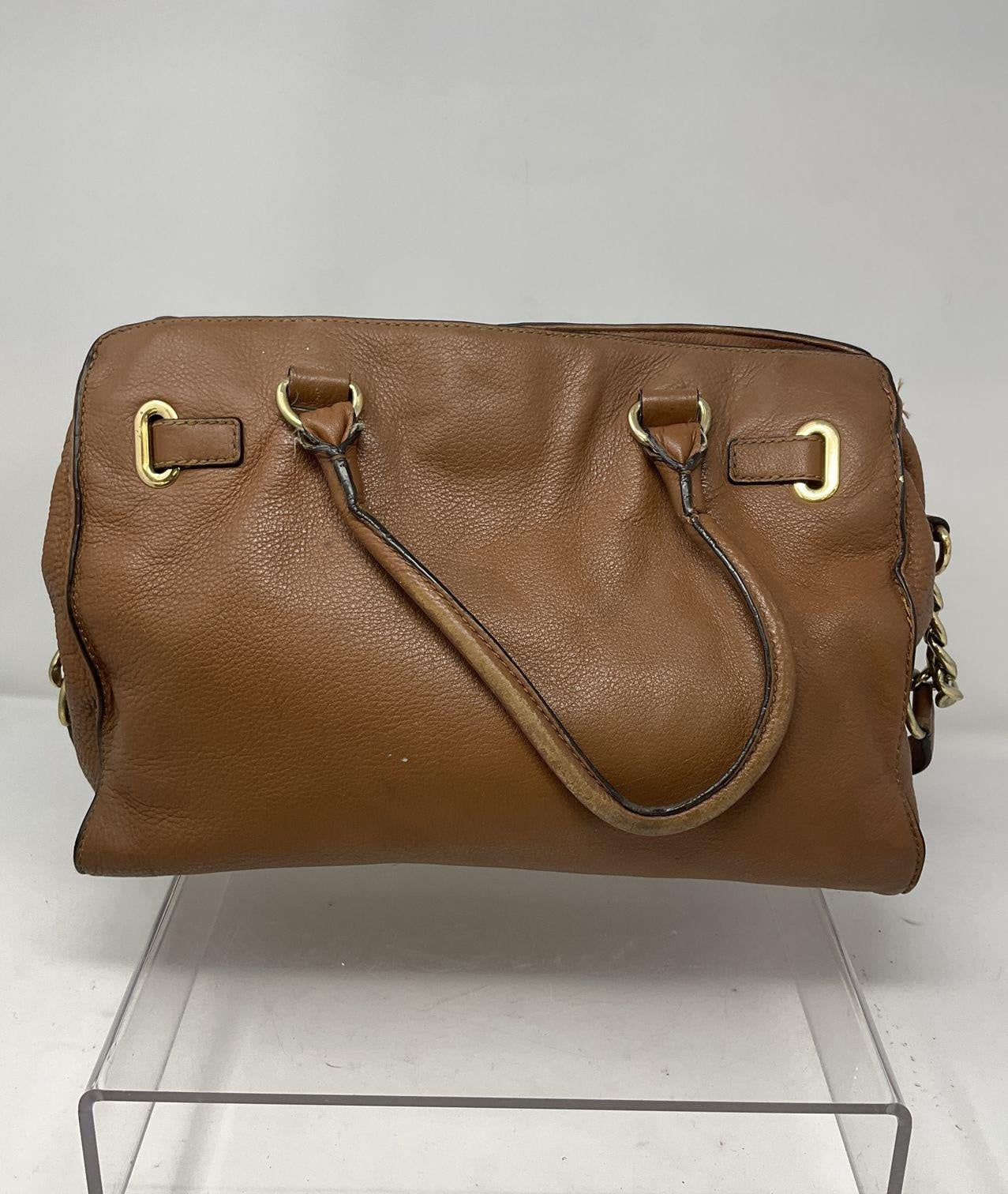 MICHAEL Michael Kors Saddle Brown Pebbled Leather Satchel