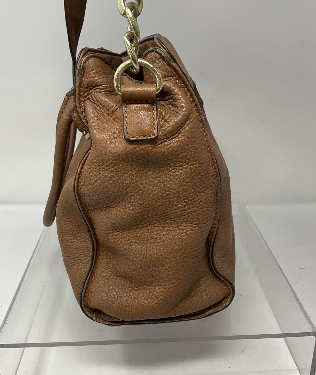 MICHAEL Michael Kors Saddle Brown Pebbled Leather Satchel