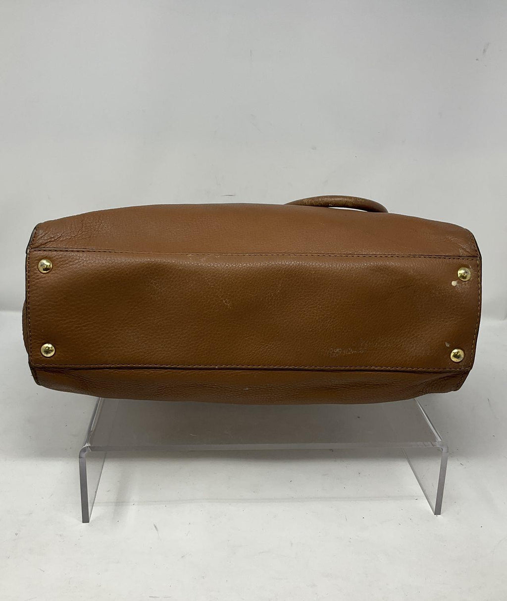 MICHAEL Michael Kors Saddle Brown Pebbled Leather Satchel