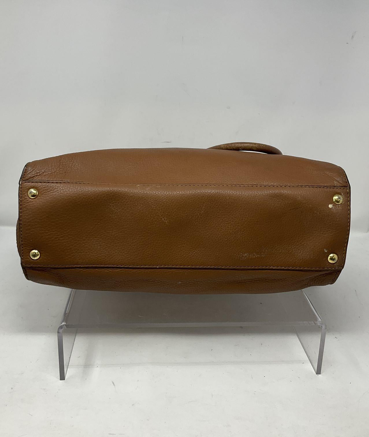MICHAEL Michael Kors Saddle Brown Pebbled Leather Satchel