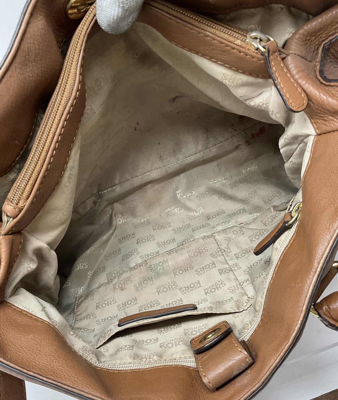 MICHAEL Michael Kors Saddle Brown Pebbled Leather Satchel