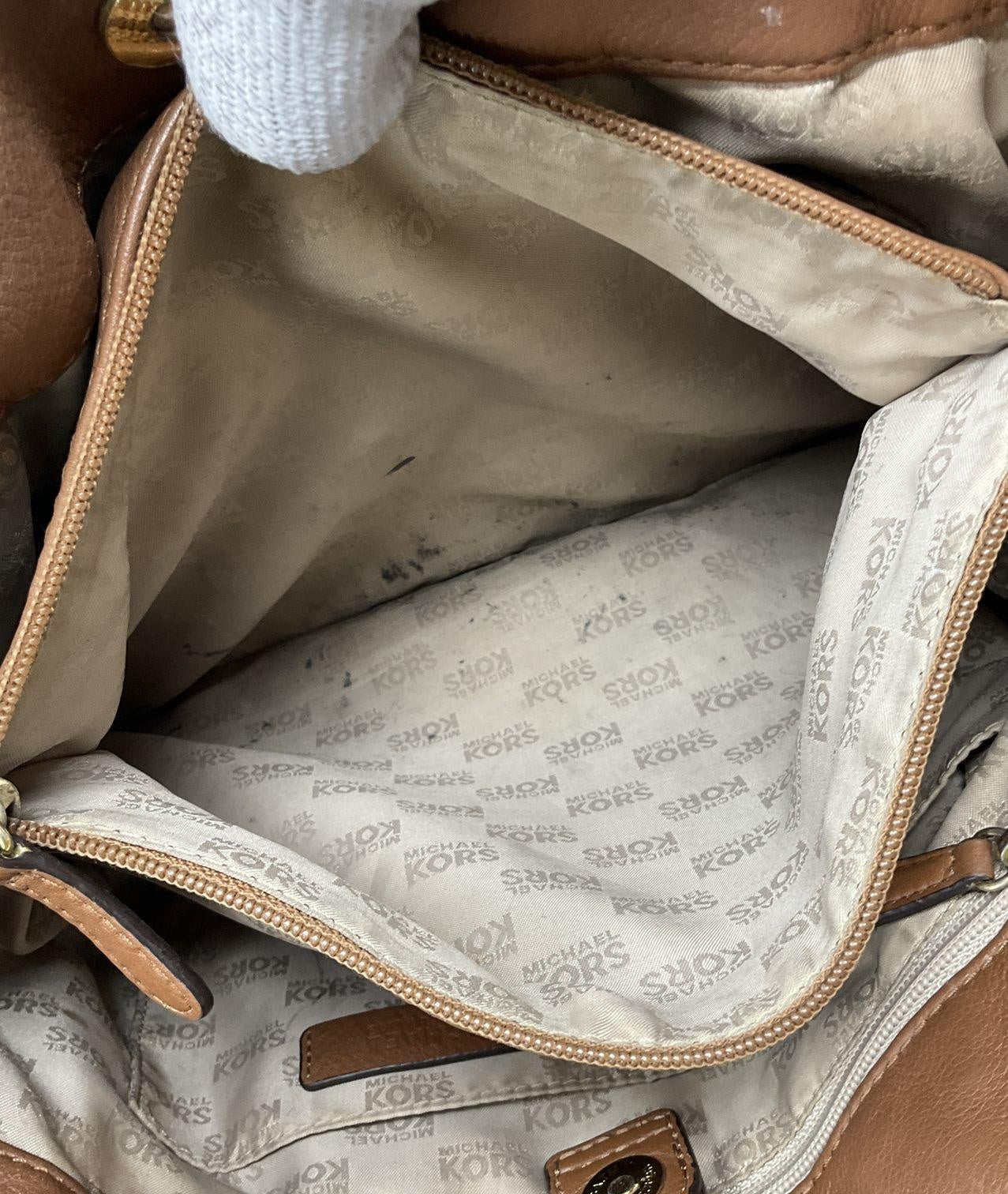 MICHAEL Michael Kors Saddle Brown Pebbled Leather Satchel