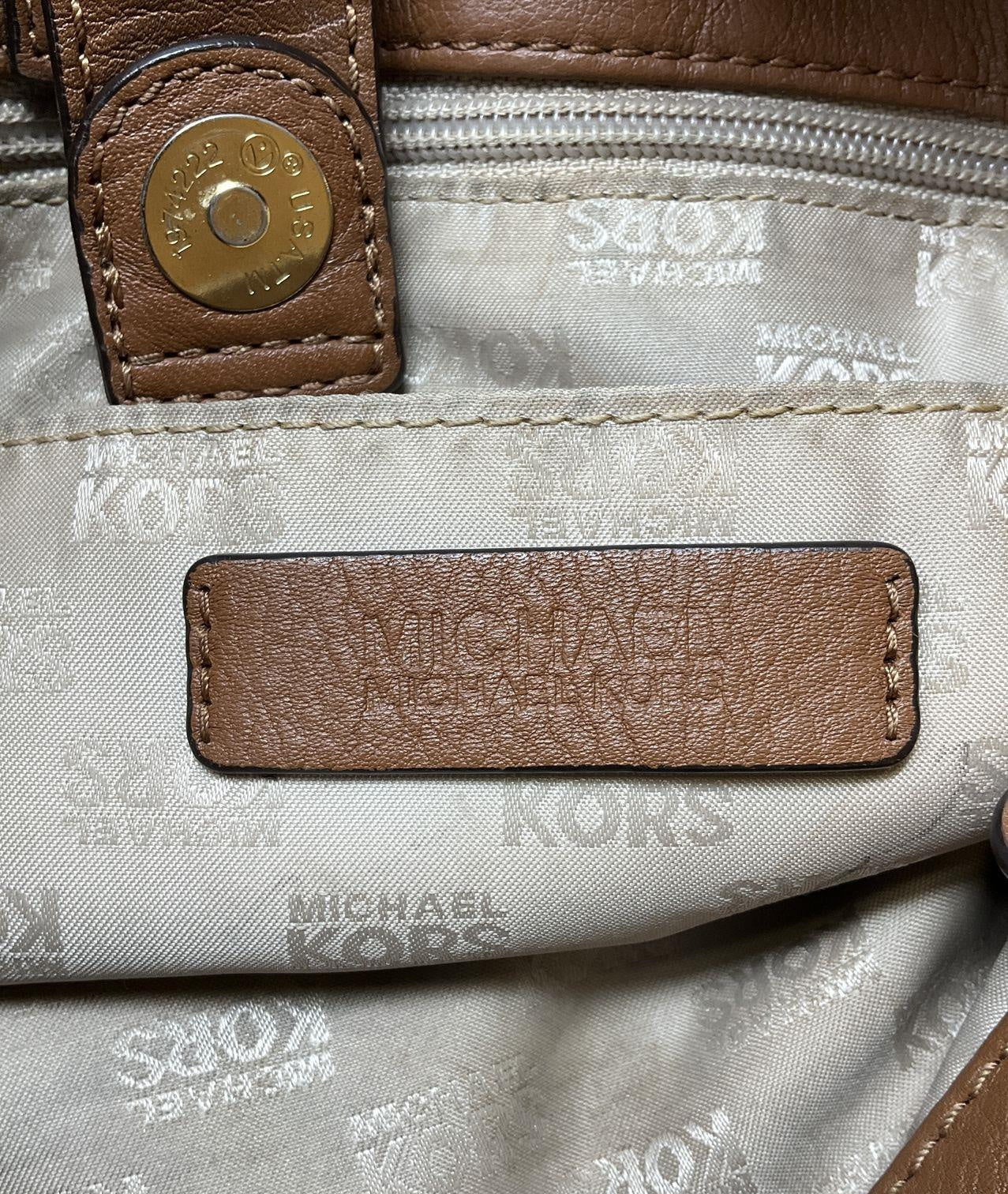 MICHAEL Michael Kors Saddle Brown Pebbled Leather Satchel