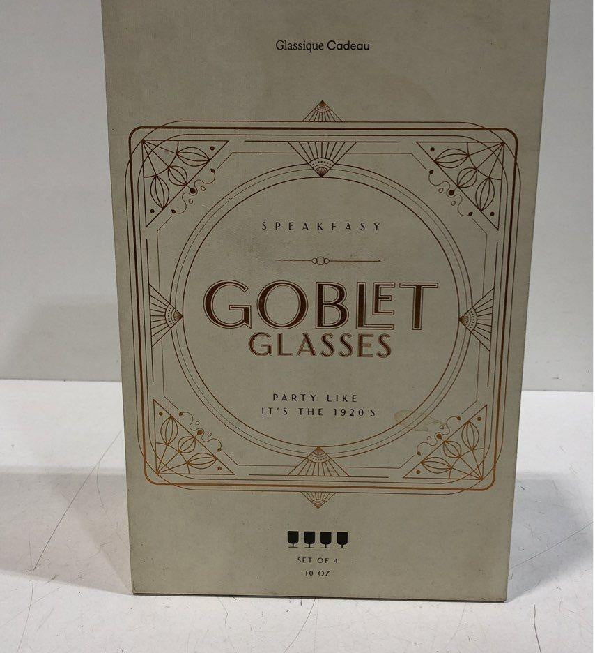 Glassique Cadeau Speakeasy Goblet Glasses Set of 4 in Box